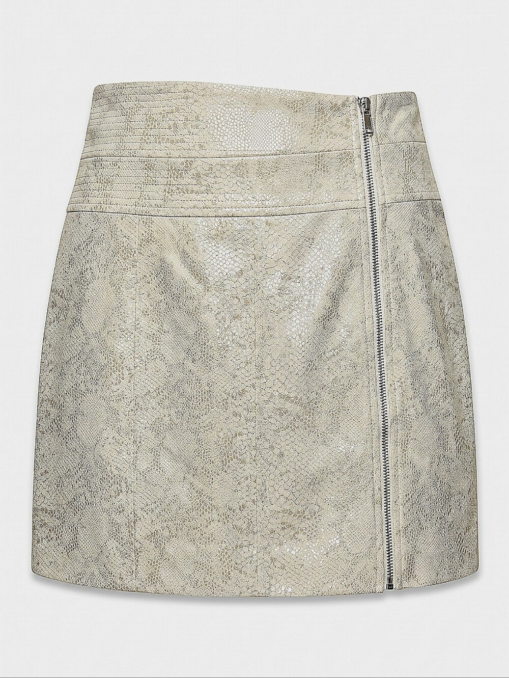 NWT! Ark & Co Beige Suede Zip-Front A-Line Skirt